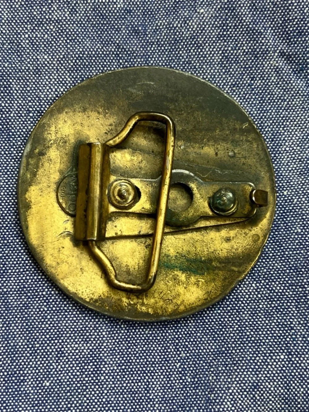 Corvette Belt Buckle Chevrolet Chevy Circle Crossed Flags Vintage 1976 Oden